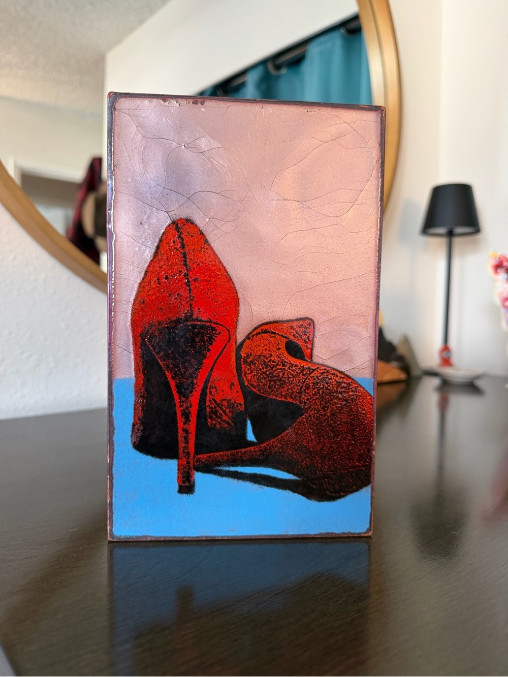 Vintage-Inspired Red Boots, Bike & Heels Wall Art Trio - Picture 3 of 13
